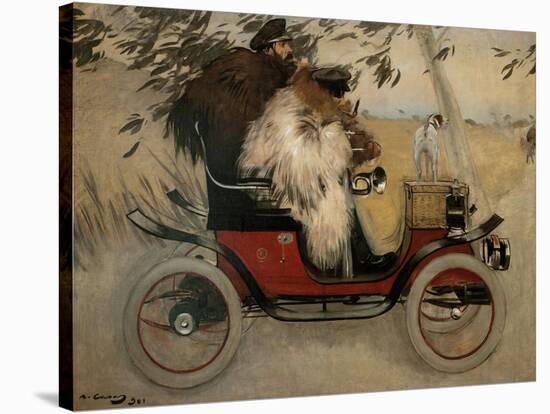 Ramon Casas and Pere Romeu in a Motor Car. 1901-Ramon Casas i Carbó-Stretched Canvas