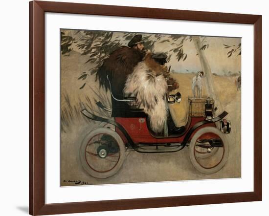 Ramon Casas and Pere Romeu in a Motor Car. 1901-Ramon Casas i Carbó-Framed Giclee Print