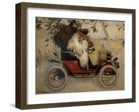 Ramon Casas and Pere Romeu in an Automobile - Casas, Ramon (1866-1932) - 1901 - Oil on Canvas - 208-Ramon Casas-Framed Giclee Print