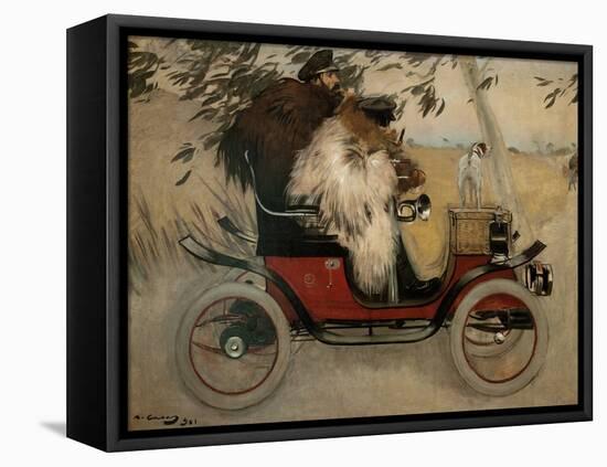 Ramon Casas and Pere Romeu in an Automobile - Casas, Ramon (1866-1932) - 1901 - Oil on Canvas - 208-Ramon Casas-Framed Stretched Canvas