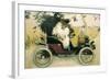 Ramon Casas and Pere Romeu in an Automobile-Ramon Casas Carbo-Framed Art Print