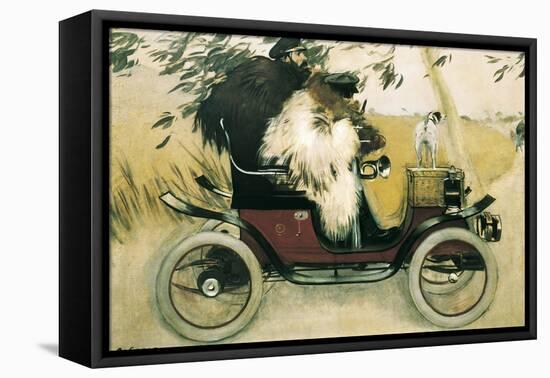 Ramon Casas and Pere Romeu in an Automobile-Ramon Casas Carbo-Framed Stretched Canvas