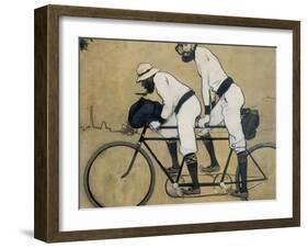 Ramon Casas and Pere Romeu on a Tandem-Ramon Casas Carbo-Framed Art Print