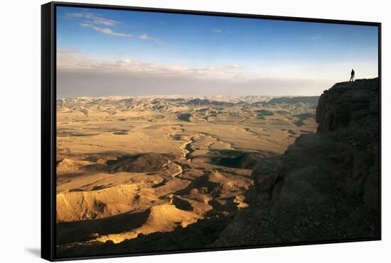 Ramon Crater Viewed from Mitzpe Ramon Visitors Center, Negev Desert, Israel-David Noyes-Framed Stretched Canvas