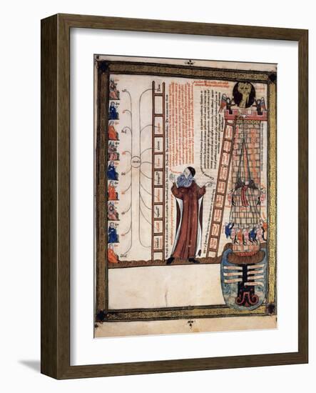 Ramon Llull (1235-1316). Breviculum Codex. Miniature. Baden Memorial Library. Karlsruhe. Germany.-Tarker-Framed Photographic Print