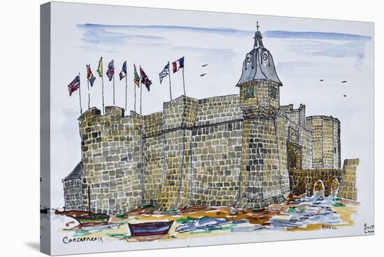 Ramparts and main gate of Concarneau, Brittany, France-Richard Lawrence-Stretched Canvas