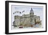Ramparts and main gate of Concarneau, Brittany, France-Richard Lawrence-Framed Photographic Print