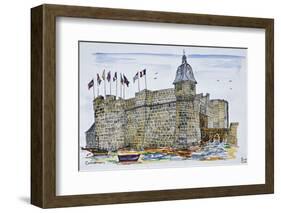 Ramparts and main gate of Concarneau, Brittany, France-Richard Lawrence-Framed Photographic Print