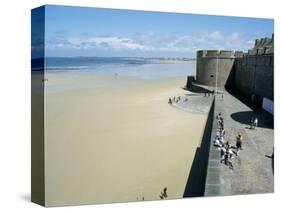 Ramparts of Old Town and Beach to the Northwest of St. Malo, Brittany, France-Richard Ashworth-Stretched Canvas