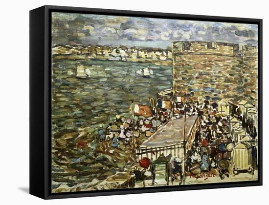 Ramparts, St. Malo-Maurice Brazil Prendergast-Framed Stretched Canvas