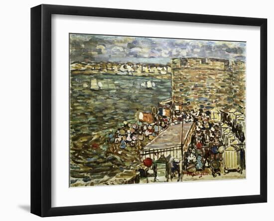 Ramparts, St. Malo-Maurice Brazil Prendergast-Framed Giclee Print