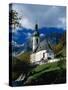 Ramsau Church Above Ramsauer Arche Stream, Berchtesgaden, Germany-Martin Moos-Stretched Canvas