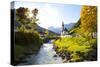 Ramsau Church in Autumn, Ramsau, Near Berchtesgaden, Bavaria, Germany, Europe-Miles Ertman-Stretched Canvas