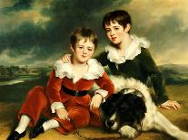 Portrait of Two Boys with their Newfoundland Dog-Ramsay Richard Reinagle-Giclee Print