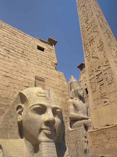 Ramses Ii And The Obelisk At Luxor Temple Luxor Thebes Egypt Africa Photographic Print