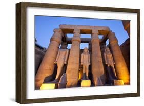 Ramses II Statues and Columns in the Luxor Temple Complex-Alex Saberi-Framed Photographic Print