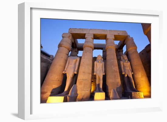 Ramses II Statues and Columns in the Luxor Temple Complex-Alex Saberi-Framed Photographic Print