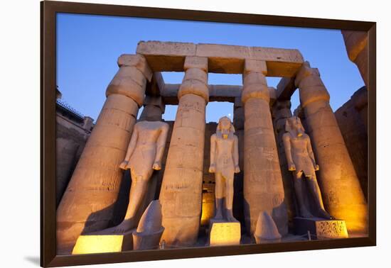 Ramses II Statues and Columns in the Luxor Temple Complex-Alex Saberi-Framed Photographic Print