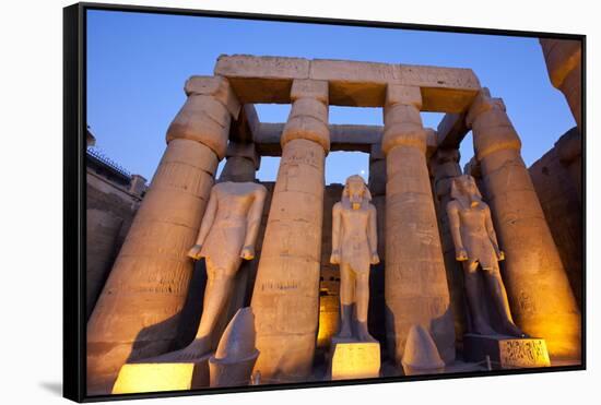Ramses II Statues and Columns in the Luxor Temple Complex-Alex Saberi-Framed Stretched Canvas