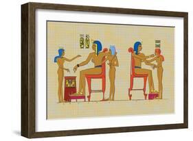 Ramses III Playing at Draughts-J. Gardner Wilkinson-Framed Art Print