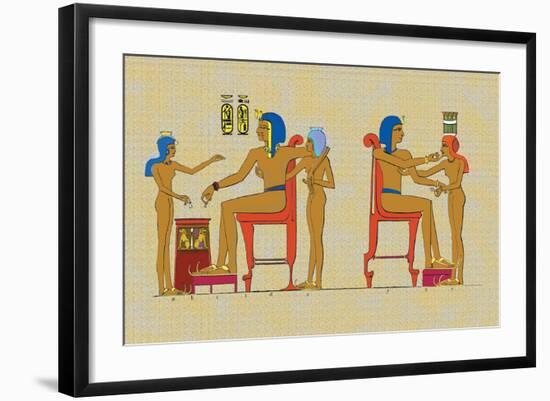 Ramses III Playing at Draughts-J. Gardner Wilkinson-Framed Art Print