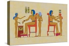 Ramses III Playing at Draughts-J. Gardner Wilkinson-Stretched Canvas