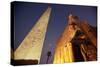 Ramses Statue and Obelisk at the Entrance to the Luxor Temple Complex-Alex Saberi-Stretched Canvas