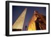 Ramses Statue and Obelisk at the Entrance to the Luxor Temple Complex-Alex Saberi-Framed Photographic Print