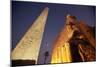 Ramses Statue and Obelisk at the Entrance to the Luxor Temple Complex-Alex Saberi-Mounted Photographic Print