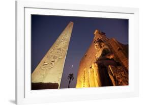 Ramses Statue and Obelisk at the Entrance to the Luxor Temple Complex-Alex Saberi-Framed Photographic Print