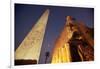 Ramses Statue and Obelisk at the Entrance to the Luxor Temple Complex-Alex Saberi-Framed Photographic Print