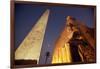 Ramses Statue and Obelisk at the Entrance to the Luxor Temple Complex-Alex Saberi-Framed Photographic Print