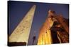 Ramses Statue and Obelisk at the Entrance to the Luxor Temple Complex-Alex Saberi-Stretched Canvas