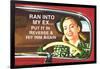 Ran Into My Ex Put it in Reverse and Hit Him Again Funny Poster-Ephemera-Framed Poster