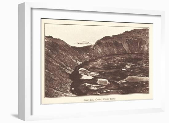 Rana Kao Crater, Easter Island, Photo Circa 1910S, Printed as a Postcard in the 1920S-null-Framed Giclee Print