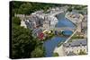 Rance River Valley and Dinan Harbour with the Stone Bridge, Dinan, Brittany, France, Europe-Guy Thouvenin-Stretched Canvas