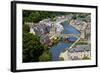 Rance River Valley and Dinan Harbour with the Stone Bridge, Dinan, Brittany, France, Europe-Guy Thouvenin-Framed Photographic Print