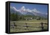 Ranch and Teton Range, Grand Teton National Park, Wyoming, United States of America, North America-Richard Maschmeyer-Framed Stretched Canvas