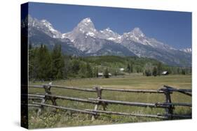 Ranch and Teton Range, Grand Teton National Park, Wyoming, United States of America, North America-Richard Maschmeyer-Stretched Canvas