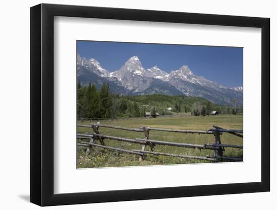 Ranch and Teton Range, Grand Teton National Park, Wyoming, United States of America, North America-Richard Maschmeyer-Framed Photographic Print