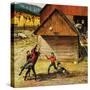 "Ranch Basketball", November 11, 1950-John Clymer-Stretched Canvas