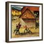 "Ranch Basketball", November 11, 1950-John Clymer-Framed Giclee Print