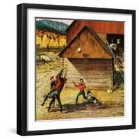 "Ranch Basketball", November 11, 1950-John Clymer-Framed Giclee Print