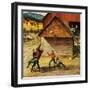 "Ranch Basketball", November 11, 1950-John Clymer-Framed Giclee Print