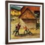 "Ranch Basketball", November 11, 1950-John Clymer-Framed Giclee Print