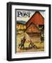 "Ranch Basketball" Saturday Evening Post Cover, November 11, 1950-John Clymer-Framed Giclee Print