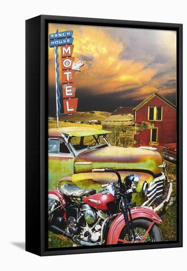 Ranch House Motel-John Roy-Framed Stretched Canvas