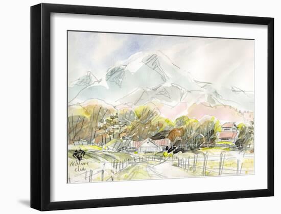 Ranch in Plateau, Scenery of Spring-Kenji Fujimura-Framed Art Print