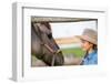 Ranch - Lovely Girl with Horse on the Ranch, Horse Whisperer-Gorilla-Framed Photographic Print