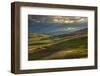 Ranch nestled in the rolling hills near Painted Hills, Oregon at sunset-Sheila Haddad-Framed Photographic Print